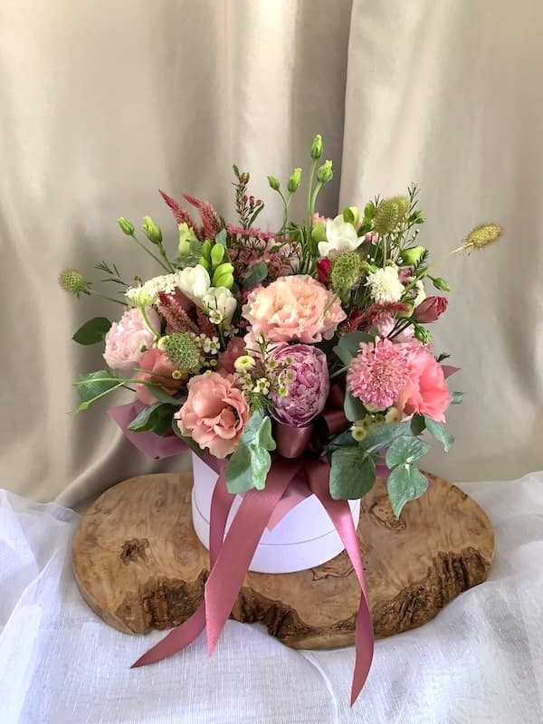 Instagram post showing a vase of tulips